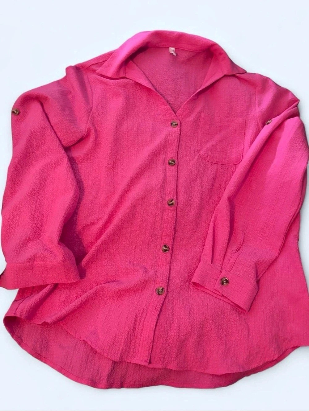 Pink Button-Down Shirt & Shorts Size Medium